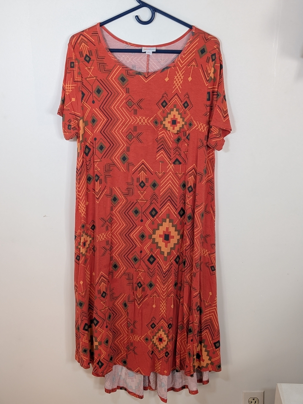 LuLaRoe Rust Aztec-Print Midi Dress